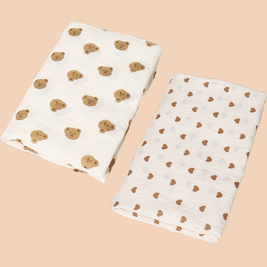 Couverture-bébé-Craquante-tête-ours-cœur-double