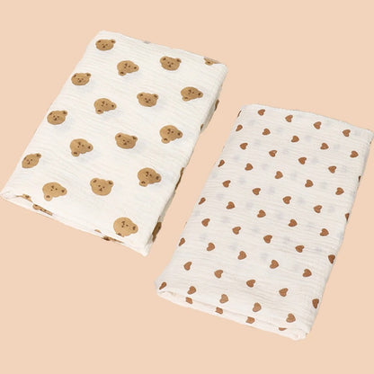 Couverture-bébé-Craquante-tête-ours-cœur-double